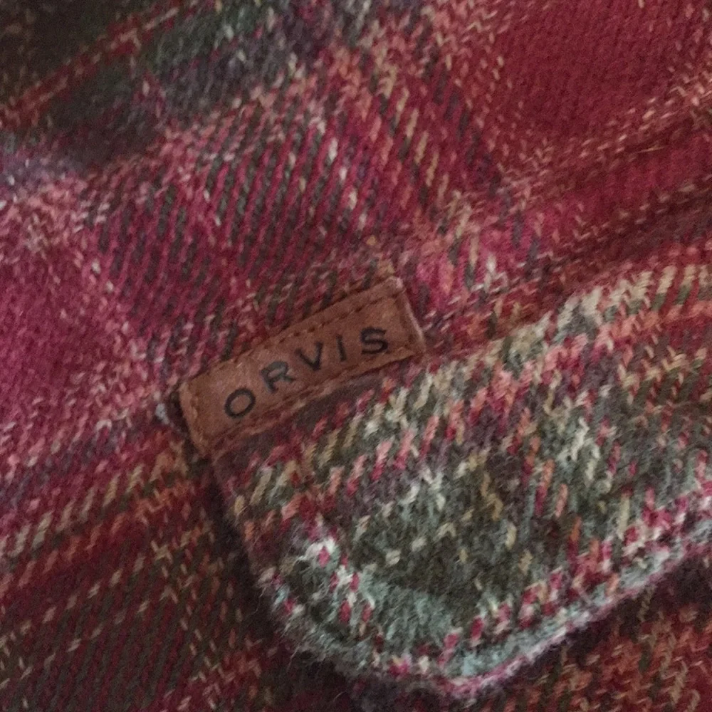 Orvis long sleeve flannel red and green plaid flannel size x large - Picture 5 of 9